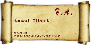 Handel Albert névjegykártya
