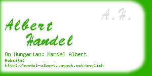 albert handel business card